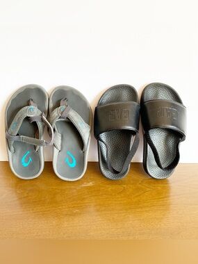 2 Olukai Ohana GAP Sandals Toddlers Kids Size 9/10 Flip Flops Shoes Slides Lot